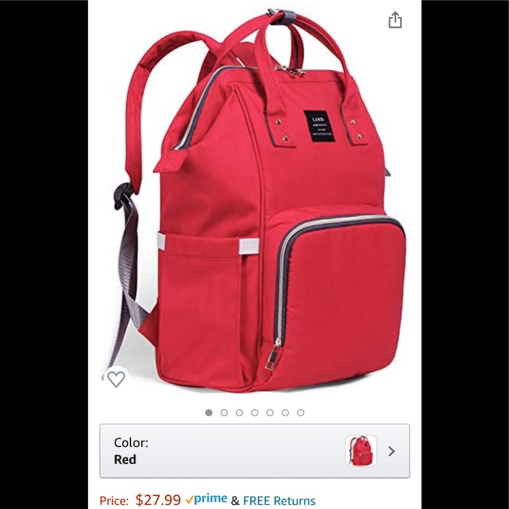 Red diaper bag